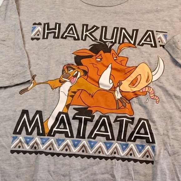 Disney Lion King Hakuna Matata Gray T-Shirt - Large - Picture 2 of 4